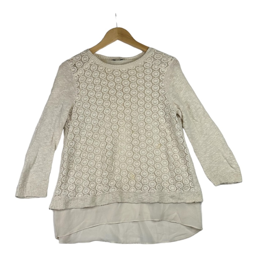 Lucky Brand Knit Pullover Sweater sz Small‎ White
